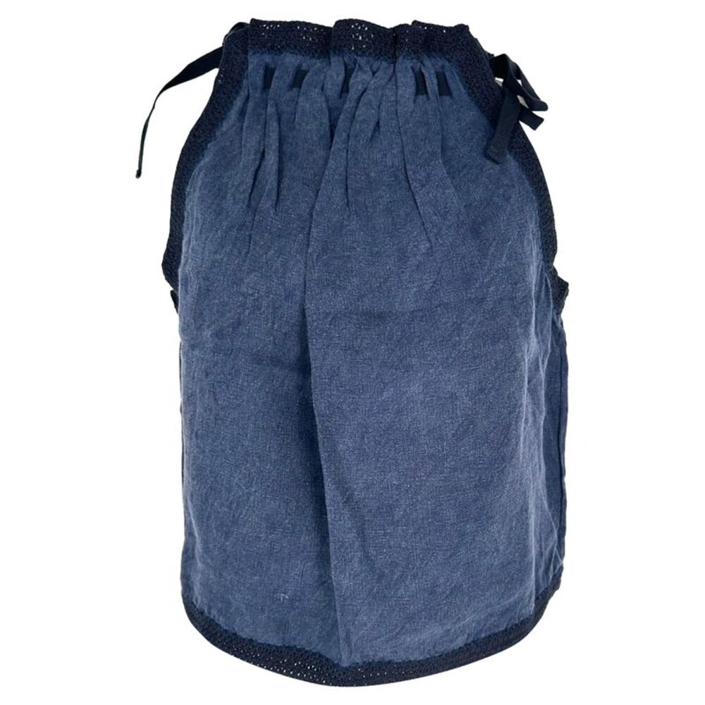 Ulla Johnson Halterneck Top in Navy Blue Linen